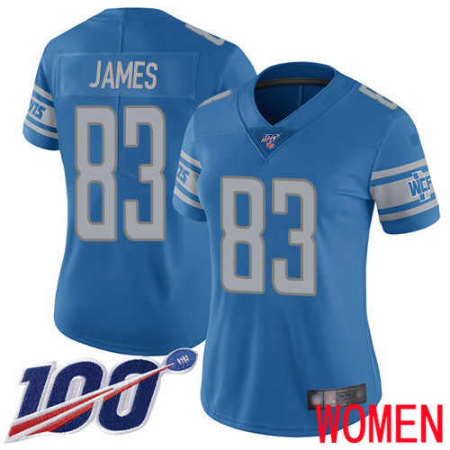 Detroit Lions Limited Blue Women Jesse James Home Jersey NFL Football #83 100th Season Vapor Untouchable->women nfl jersey->Women Jersey